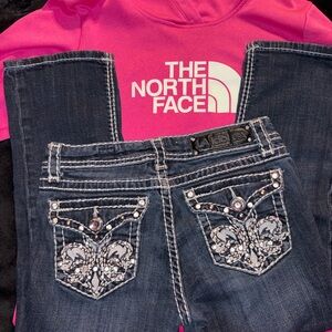 L.A. Idol Women's Dark Blue Cropped Jeans with Embellished Pockets